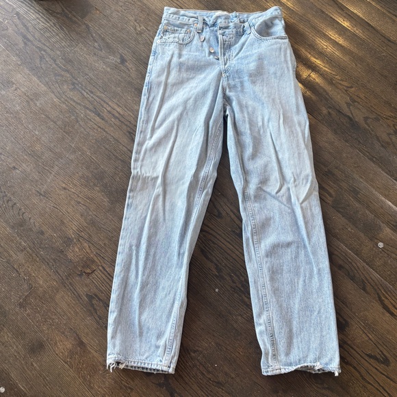 Agolde Light Wash Criss Cross Jeans - Picture 3 of 5